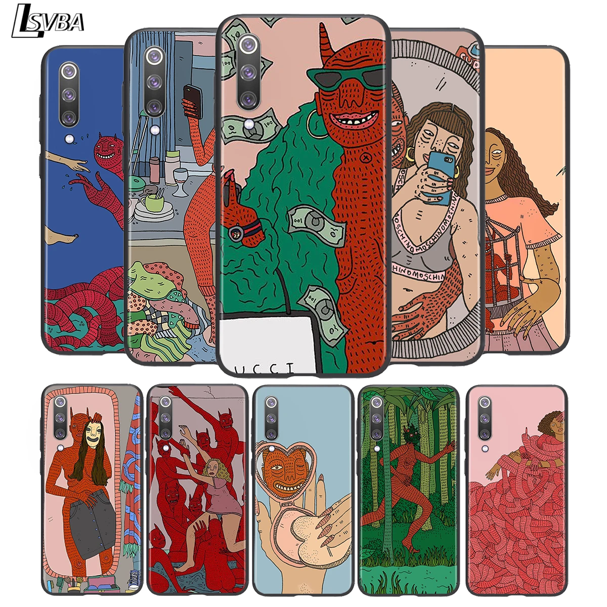 

Cartoon Polly Nor Art Soft TPU For Xiaomi Mi 11i 11 10T 10 9T 9 A3 8 Lite CC9 SE Note10 Lite Ultra Pro Black Phone Case
