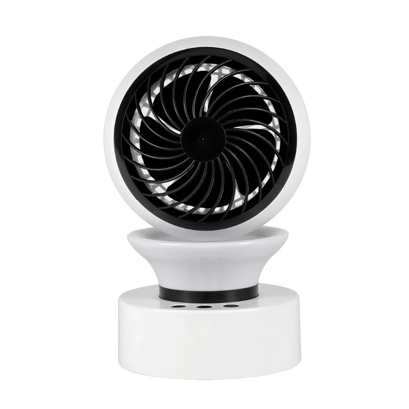 

5-дюймовый Красочный светодиодный освещение Портативный маленький вентилятор с питанием от 2400 мА/ч, Осциллирующий Глобус USB Настольный вент...