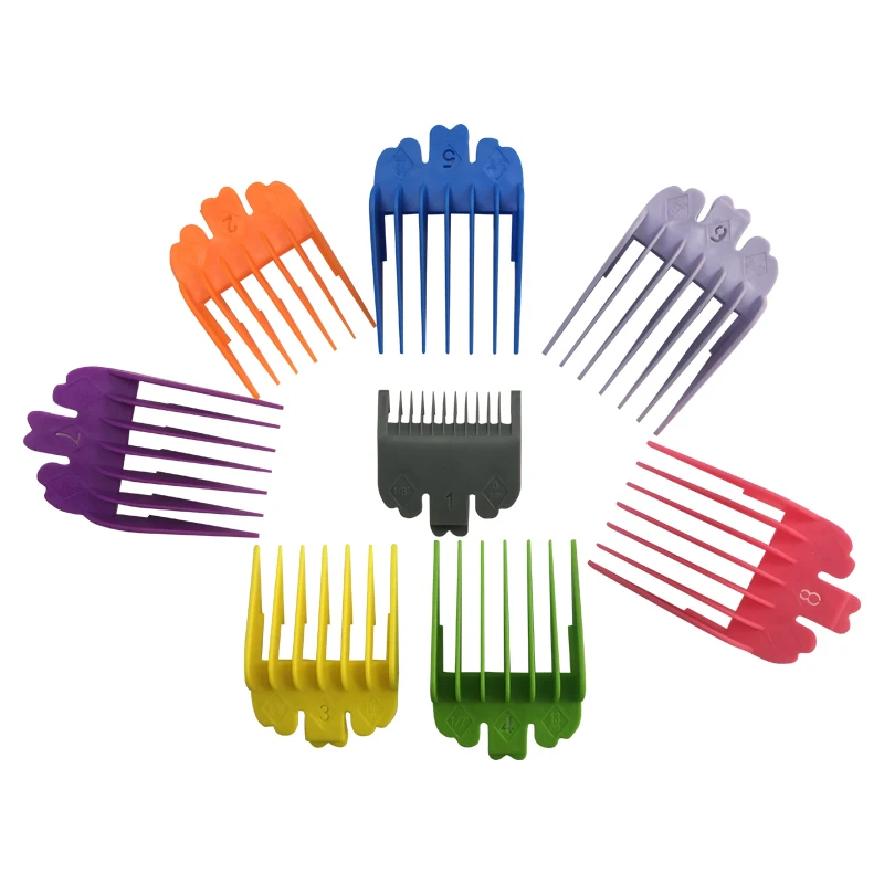 8 шт красочные предел гребень волос для стрижки 3/6/10/13/16/19/22/25 мм Мульти