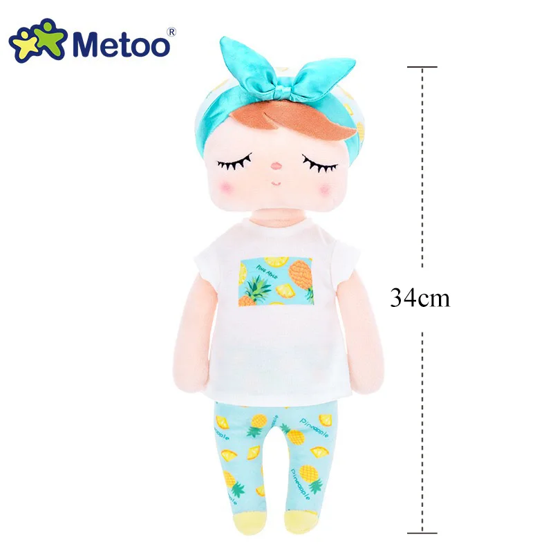 34cm Blue Pineapple Metoo кукла Анджела мягкий Игрушечный Кролик мягкие Животные плюшевые игрушки «кролик» Фруктовые Куклы для детей детская одежда для девочек и мальчиков рождественские подарки на день рождения - Цвет: 34cm Blue Pineapple