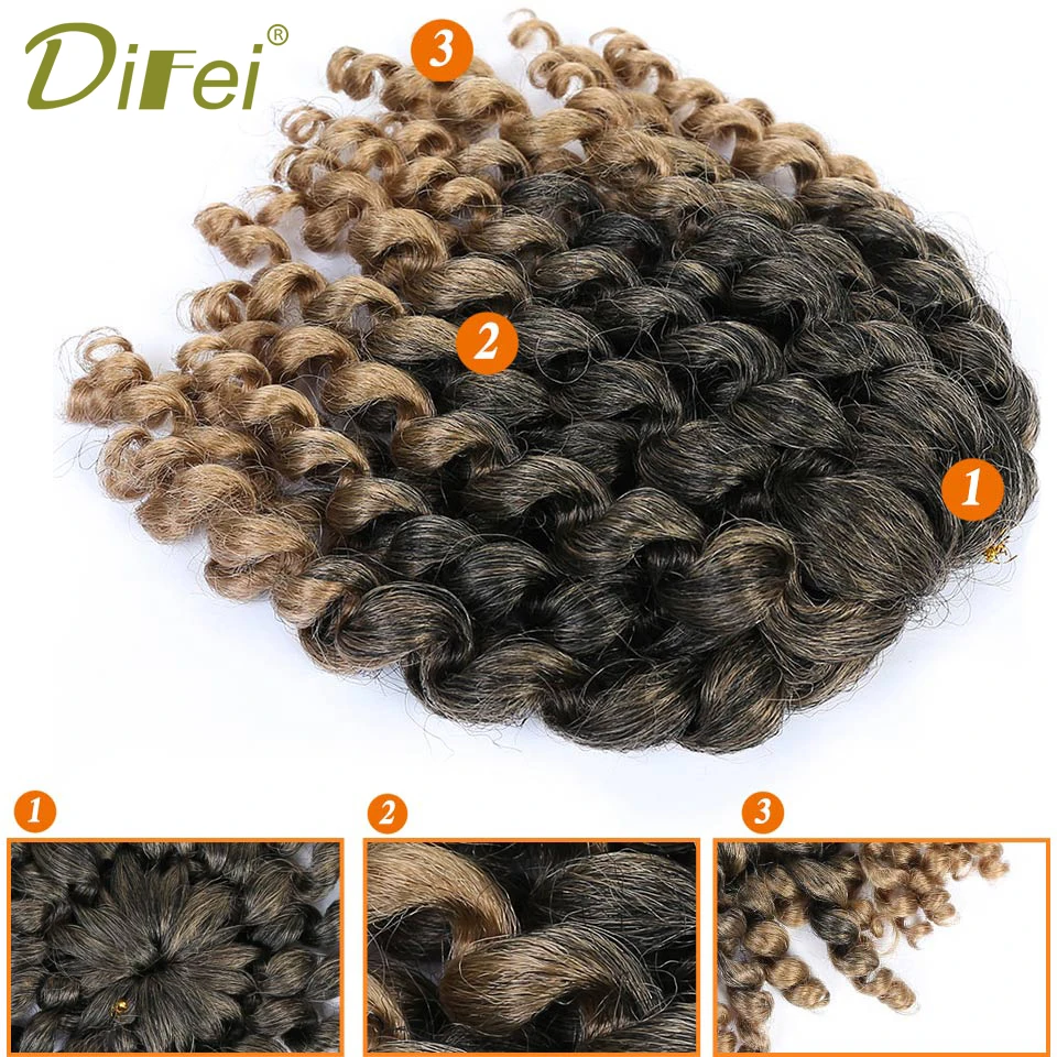 DIFEI 8 дюймов ямайская палочка вьющиеся косички из синтетических косичек для