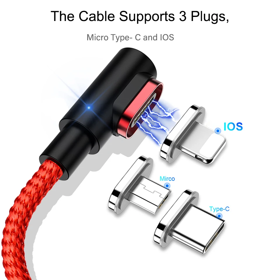 Магнитный кабель Micro usb type C адаптер зарядное устройство 3A Быстрая зарядка кабель для iPhone XS samsung A50 USB C магнит Android шнур для телефона