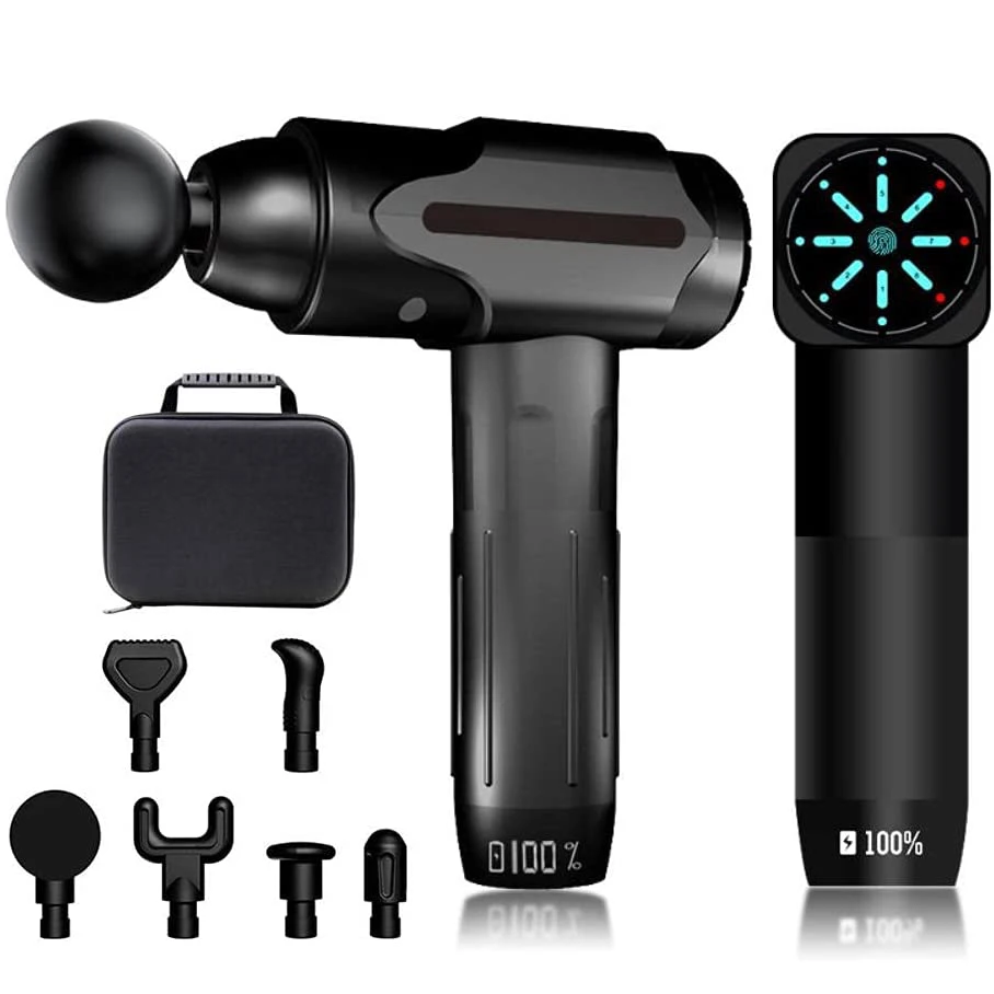 

Percussion Muscle Massage Gun for Athletes with 8 Speeds and 6 Massage Heads for Gym Office Home Post-Workout Recovery