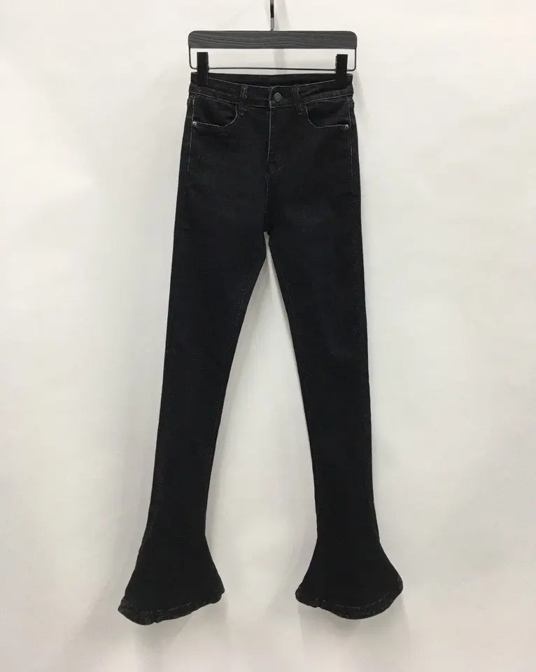 Vintage 2021 New Fashion Women High Waist Jeans Female Casual Denim Flare Pants Trouse 2 Color Ddxgz2 11.05