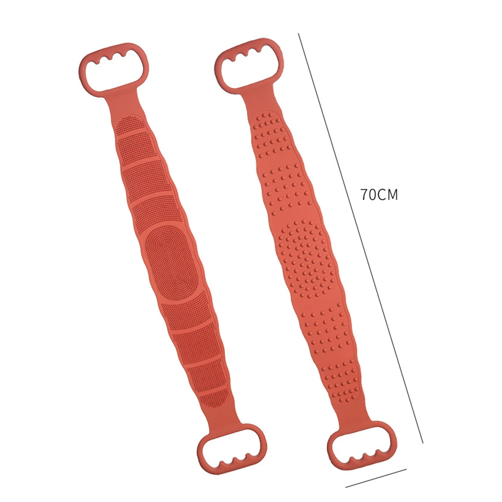

Silicone Shower Long Brush Bath Towel Back Rubbing Cleaning Massage Scrubber Shower Extended Scrubber Body Massage