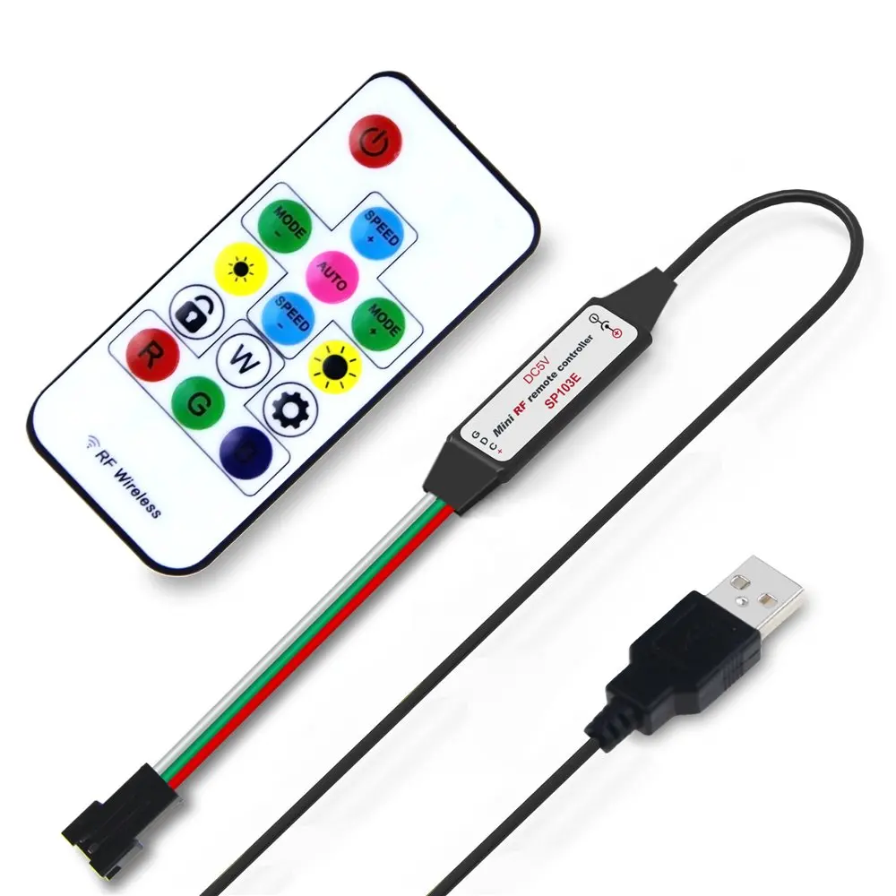 RF 14 клавиш USB WS2812B контроллер волшебный диммер для DC5V WS2812 светодиодная Пиксельная