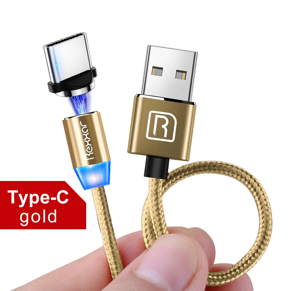 Gold Type C Kit Магнитный usb-кабель для быстрой зарядки, кабель USB type C, Магнитный зарядный кабель Micro usb, кабель для мобильного телефона, usb-шнур для iphone, samsung - Цвет: Gold Type C Kit