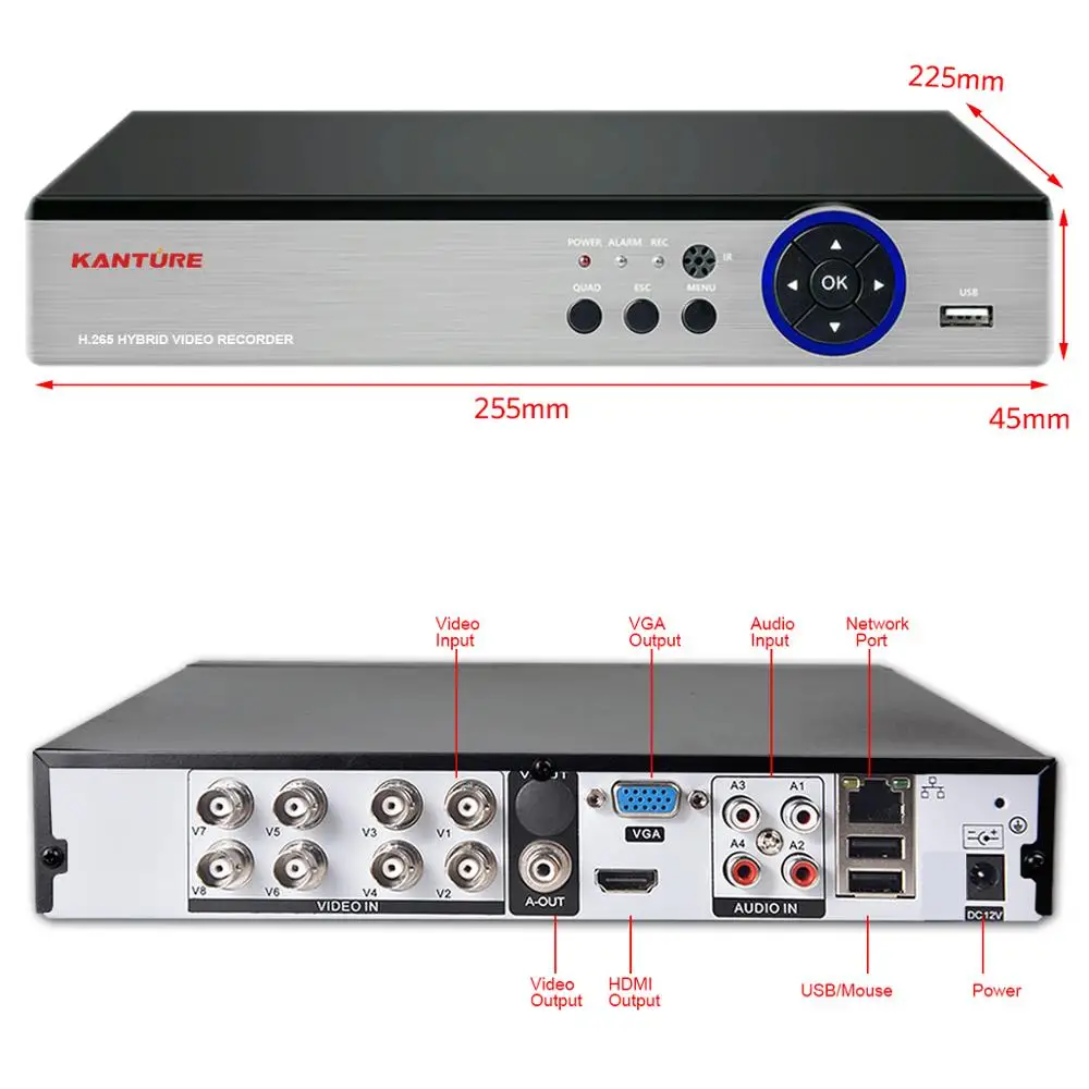 KANTURE h.265 + 8CH 5MP CCTV DVR система HD внутренняя наружная IP66 Камера Безопасности ИК Ночное