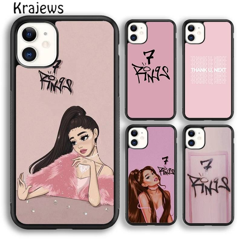 Чехол krajew Ariana Grande для телефона с 7 кольцами iPhone 5s 6s 8 plus X XS XR 11 12 pro max Samsung Galaxy S7 S8 S9 S10
