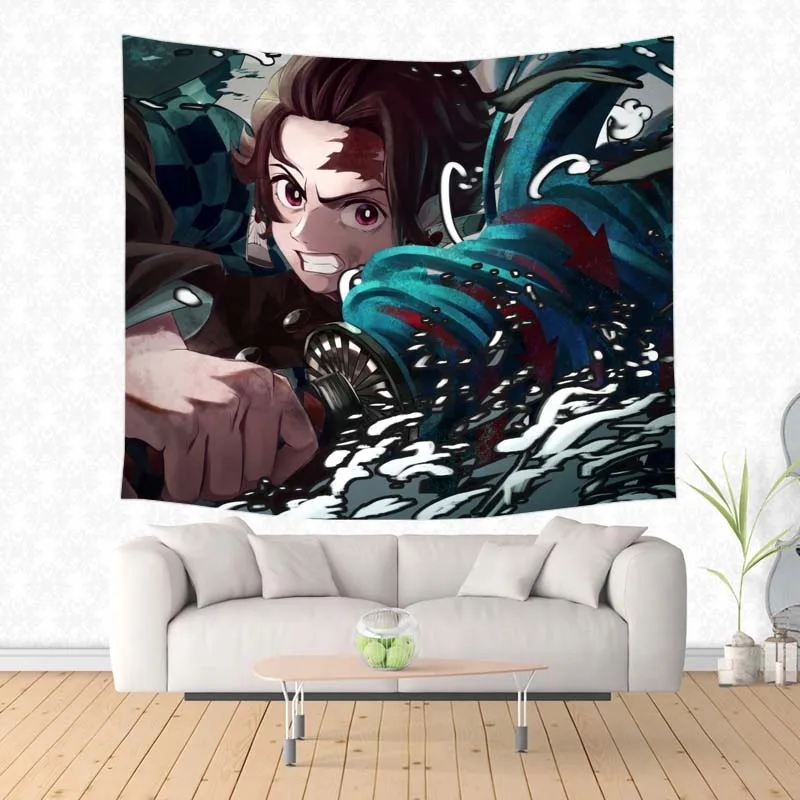 Настенный гобелен с рассеканием демонов домашний декор искусственный ковер