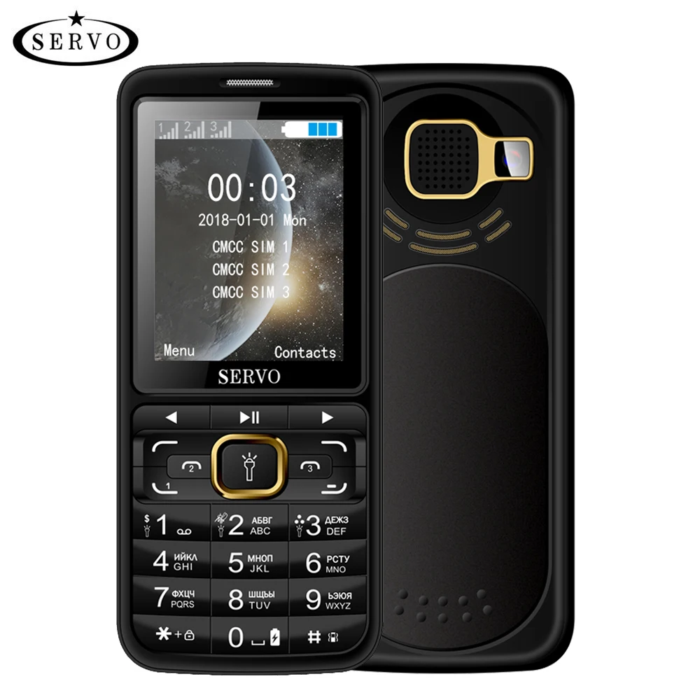 SERVO S10 power Bank Телефон 3 sim-карты большой динамик 2500 мАч мигающий светильник лампа против комаров 2,8 дюйма мобильный телефон