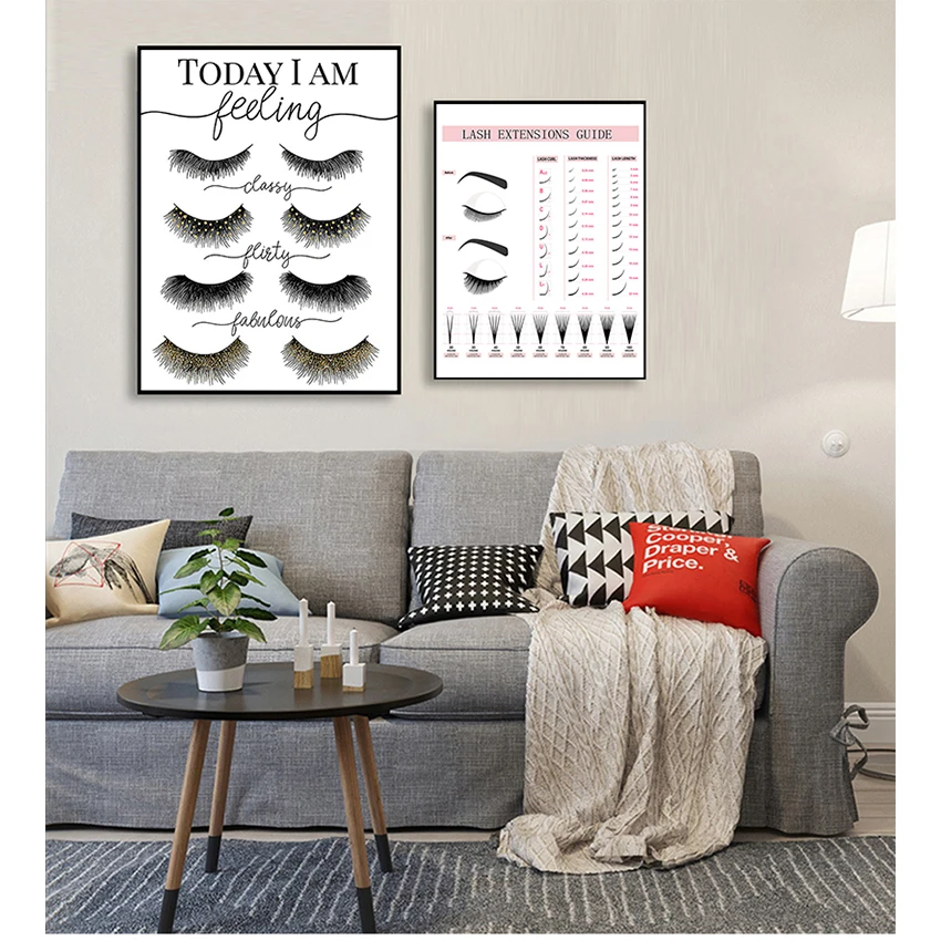 

Деловая форма Холст Живопись Декор Картина Макияж стена искусство наращивание ресниц стиль Руководство s и печать ресниц техник