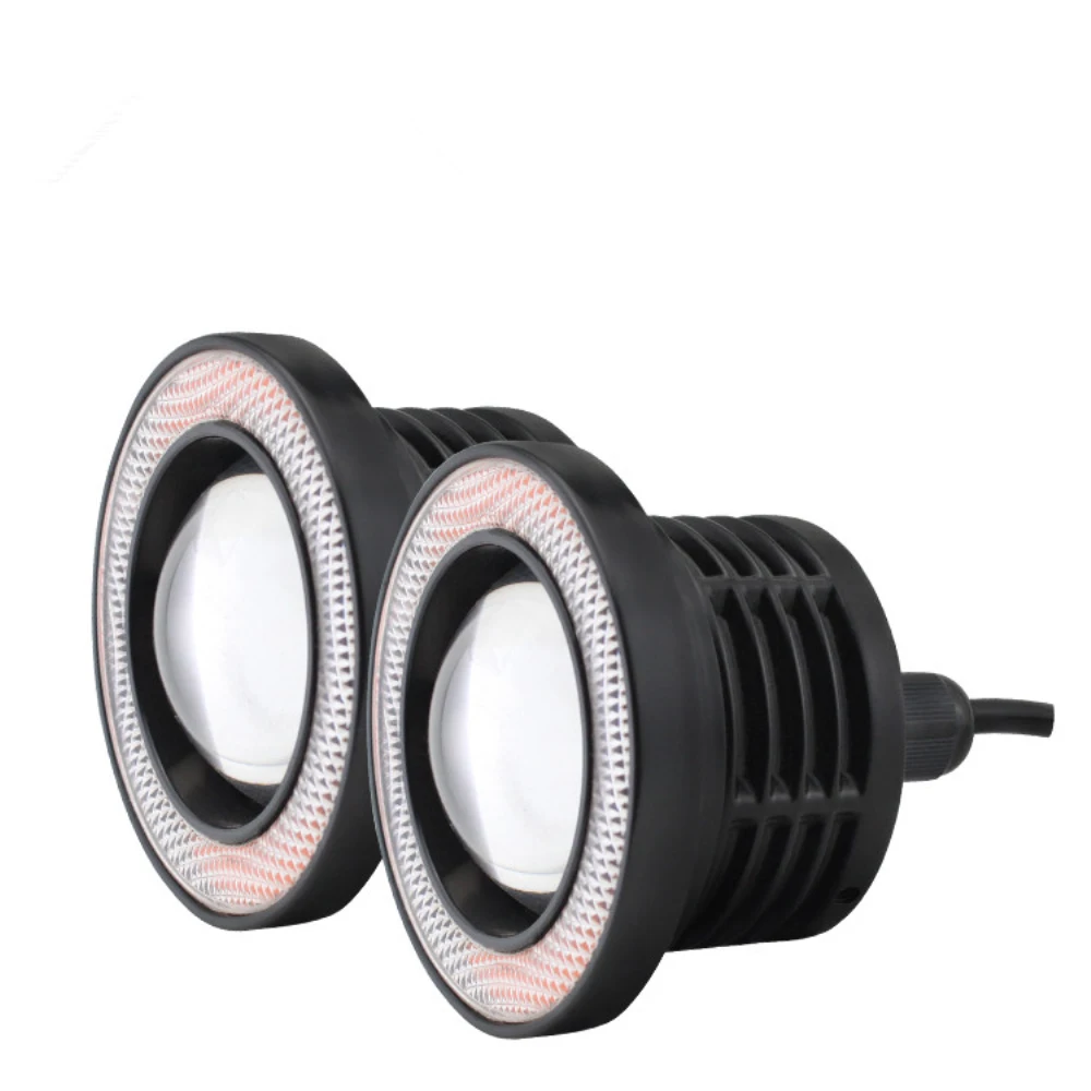 2 шт. 12V Универсальный COB 76 мм светодиодный DRL световые приборы для водителя белого