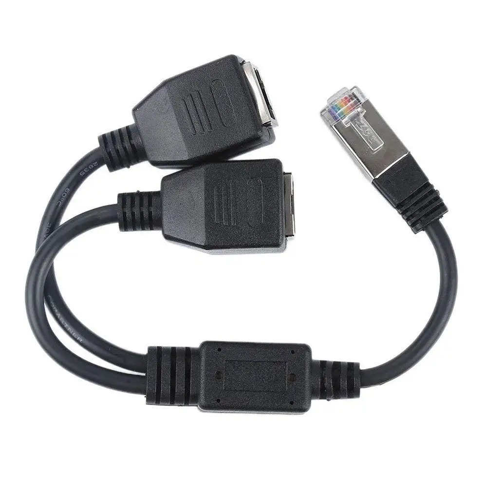 Сетевой разветвитель RJ45 1 штекер-2 гнезда Ethernet-разветвитель Y-образный