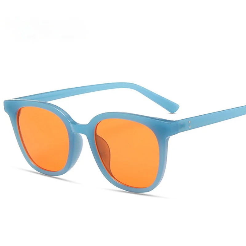 

Popular Fashion Jelly Color Square Women Sunglasses Retro Nail Decoration Blue Orange Sun Glasses Men Shades UV400