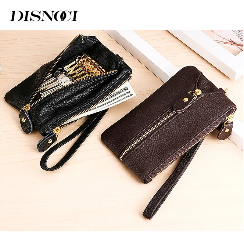 Новинка натуральная коровья кожа 6 брелков кошелек для монет мужчин и женщин