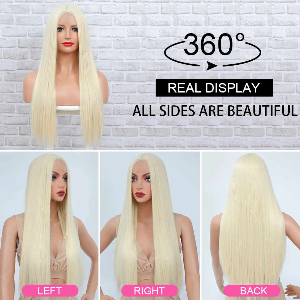 Парик женский Платиновый светлый синтетический термостойкий 26 дюймов | Шиньоны и