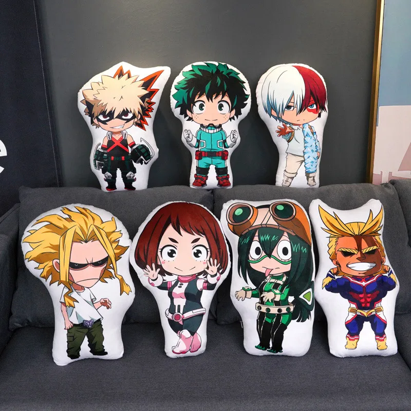 

45cm Japan Anime My Hero College Cartoon Characters Pillows Both Sides Printing Soft Plush Decor Cushion For Kids