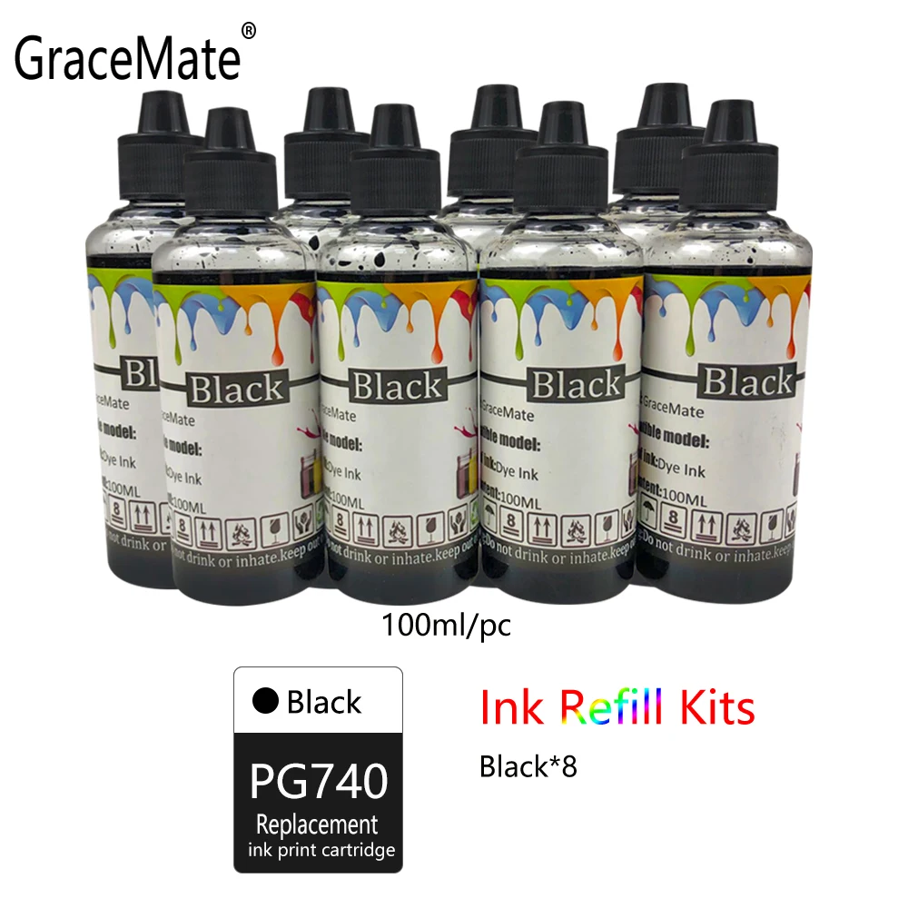 GraceMate PG740 CL741 принтер заправка чернил бутылки Замена для Canon Картриджи MX517 MX437 MX377