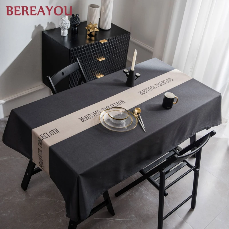 Рождественская скатерть в скандинавском стиле длинная Водонепроницаемая