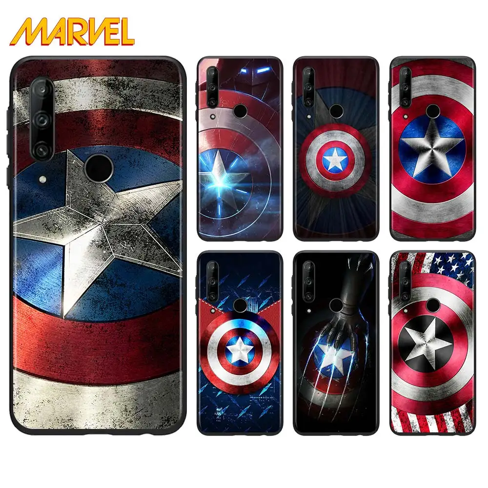 

Shield captain america marvel for Huawei Honor 30 20 10 9S 9A 9C 9X 8X MAX 10 9 Lite 8A 7C 7A Pro Silicone Black Phone Case