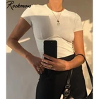 Женская облегающая футболка Rockmore, белая Повседневная футболка с круглым вырезом и коротким рукавом, уличная одежда в стиле Харадзюку, Лидер продаж
