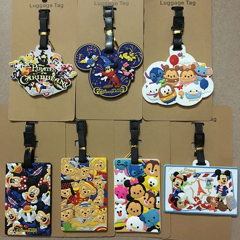 

Anime Cute Disney Cartoon Mickey Duffy Mouse Luggage Tag Mickey Minnie Keychain Silica Key Chain Pendant Small Pendant Keyring