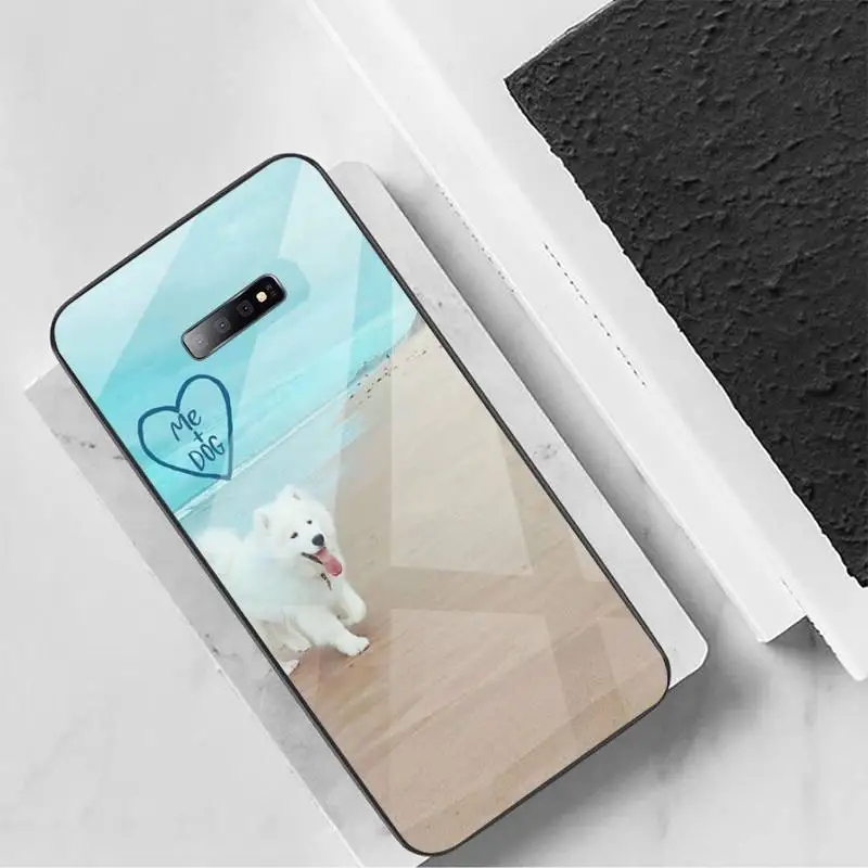 

Samoyed cute animal lovely dog Phone Case Tempered glass For Samsung S6 S7 edge S8 S9 S10 e plus note8 9 10 pro