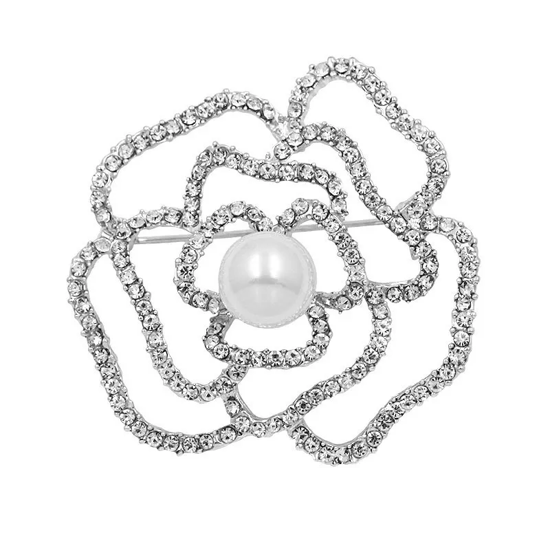 Роскошная брендовая брошь Камелия в форме цветка булавка для лацкана с 5