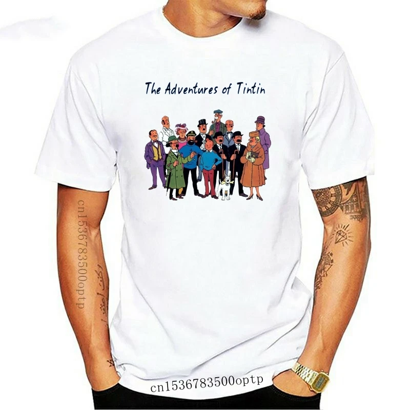 

Новинка, Мужская футболка, черная футболка Tintin RoyalBlue, футболки, топ, футболка, новинка, футболка для женщин