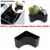 center control storage box gap plate container cover trim for land rover range rover velar 2018 2022 plastic black interior