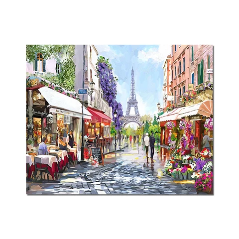 Картина маслом на холсте в эстетике парижских улиц, современные городские пейзажи, плакаты и принты, Настенная картина для гостиной, домашний декор