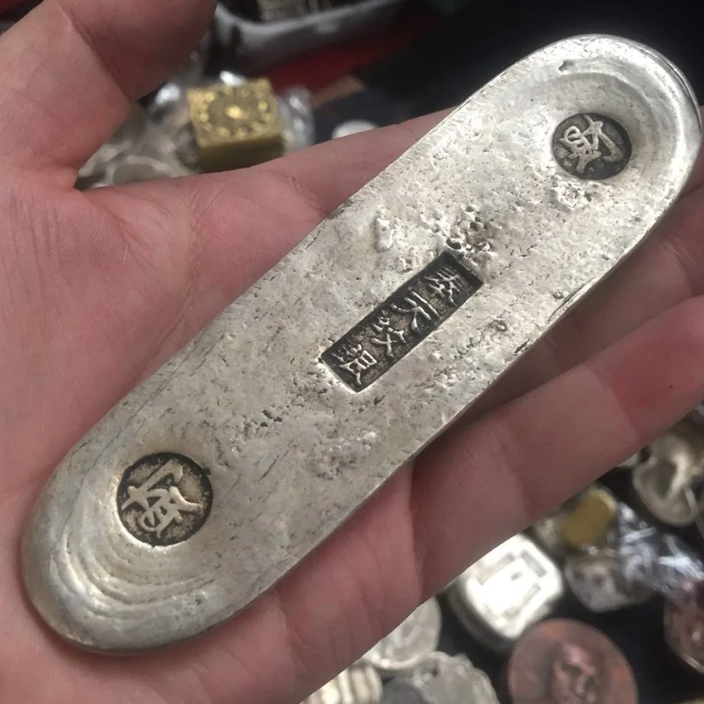 

1 шт. Китайская античная коллекция квадратная Серебряная балка, Серебряный слиток старые украшения подарки металлическая ручная работа слу...