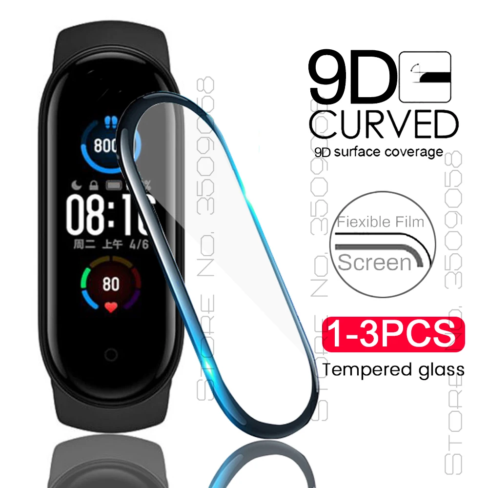 Защитное стекло с полным покрытием 9d для xiaomi mi band 5 6 защитные стекла экрана xiomi miband