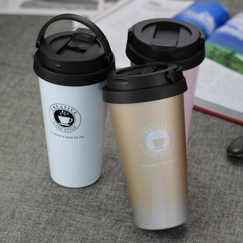 

New 500ML Coffee Thermos Cup Thermocup Stainless Steel vacuum flasks Thermoses Sealed Thermo mug for Car My Water Bottle