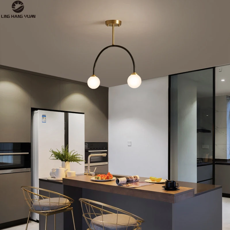 

Светодиодная люстра с медным корпусом, современный потолочный светильник для гостиной, столовой, кухни, коридора, светильник