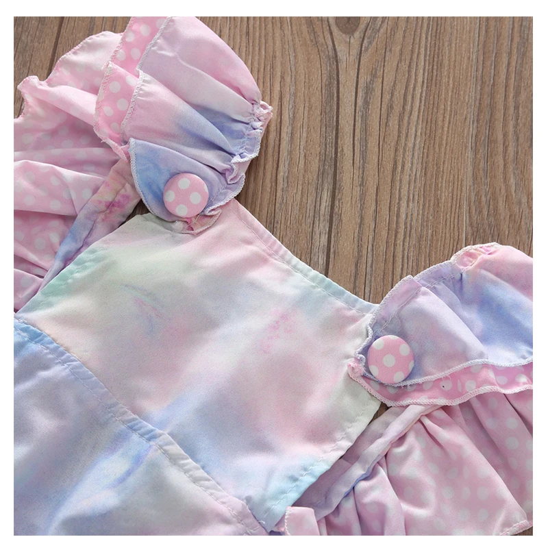 Ropa de verano para beb&eacute;, pelele Floral sin mangas, monos con volantes y lazo, Mono para beb&eacute; 2021-5
