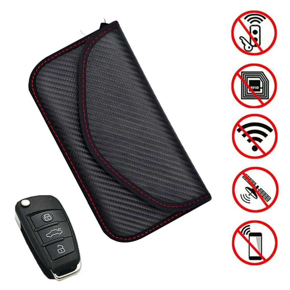

Car Signal Blocking Bag Shield Cage Pouch Wallet For Car Key Remote Control Cell Phone Privacy Protection Keyless Blocker Case
