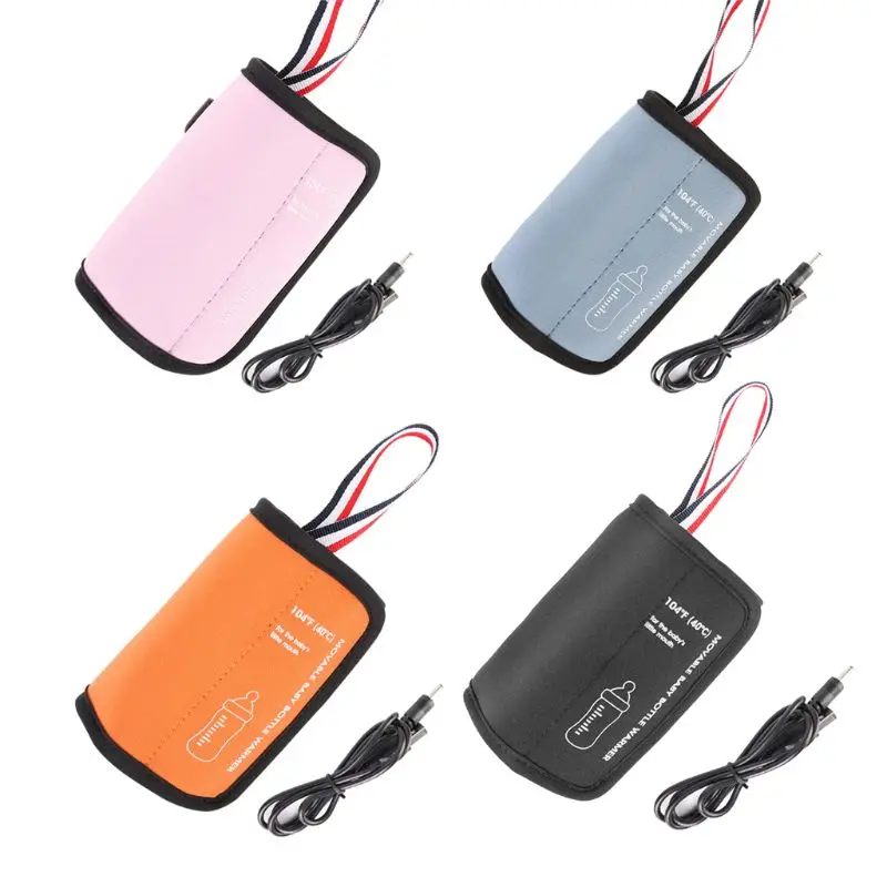 

1PC USB Baby Bottle Warmer Portable Milk Travel Cup Warmer Heater Infant Feeding Bottle Bag Storage Cover Insulation Thermostat