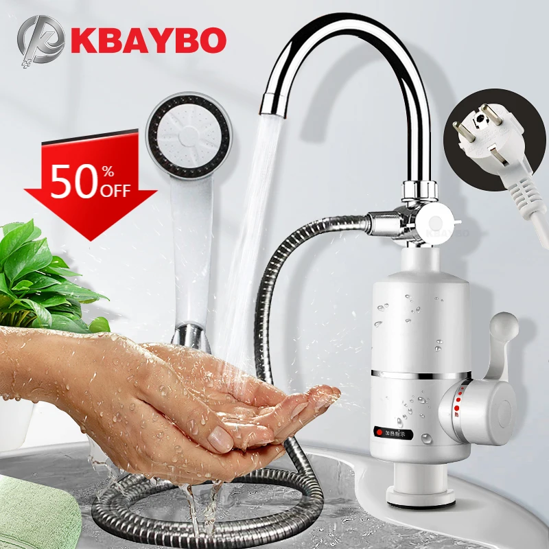 

KBAYBO Electric Kitchen Water Heater Tap 3000WInstant Hot Water Faucet Heater Heating Faucet Tankless Instantaneous Water Heater