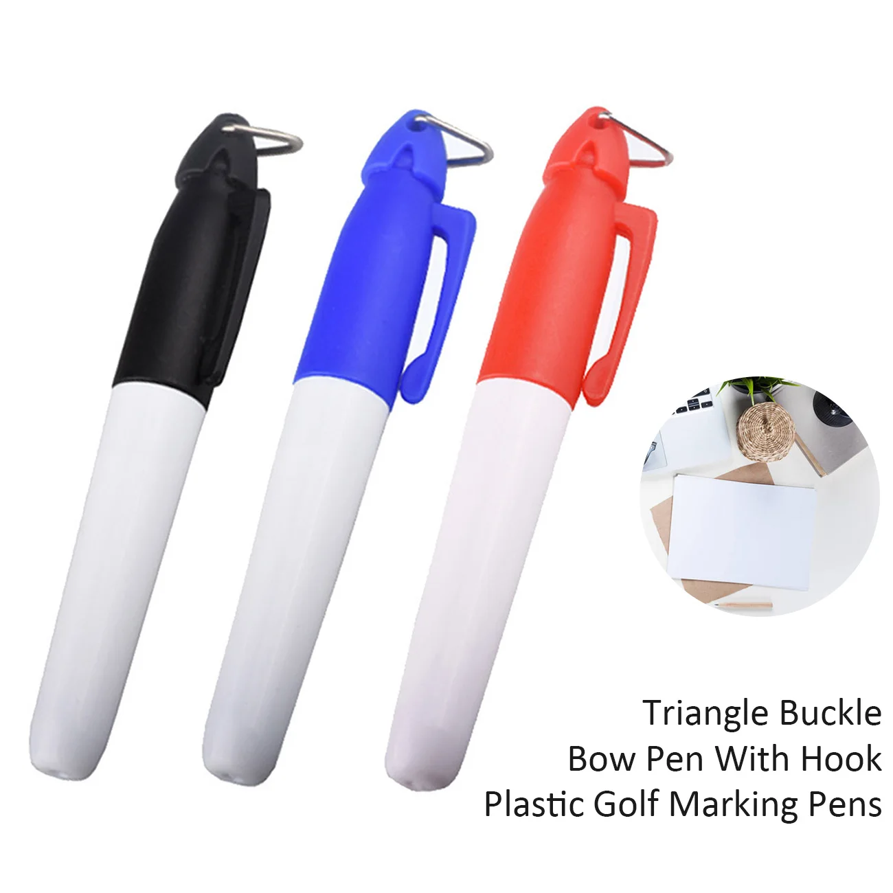 

Triangle Buckle Bow Pen With Hook Plastic Golf Marking Pens Simple And Easy Sports Goods Markers Pen Alignment Drawing Tool