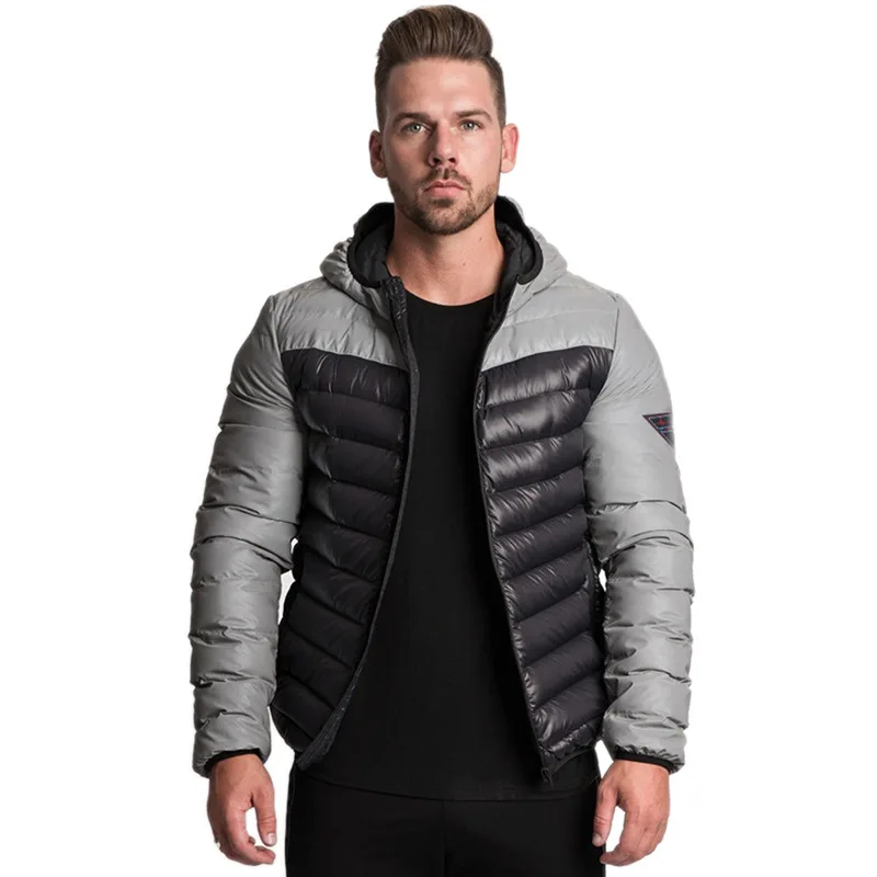 Мужская зимняя парка в стиле пэчворк теплые куртки с простым подолом практичная