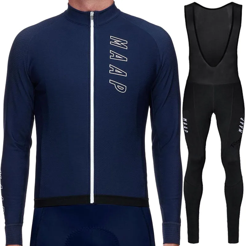 SET H Invierno roupa ciclismo RUNCHITA зимний термальный длинный рукав Велоспорт Джерси Набор велосипедная зимняя велосипедная Одежда наборы ciclismo - Цвет: SET H