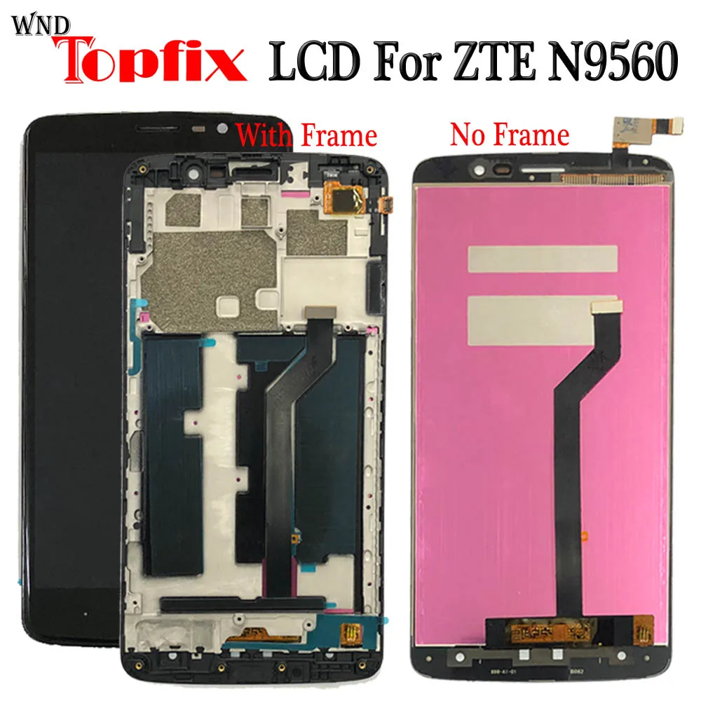 Оригинальный Испытано 6 0 &quotэкран ZTE MAX XL N9560 ЖК-кодирующий преобразователь