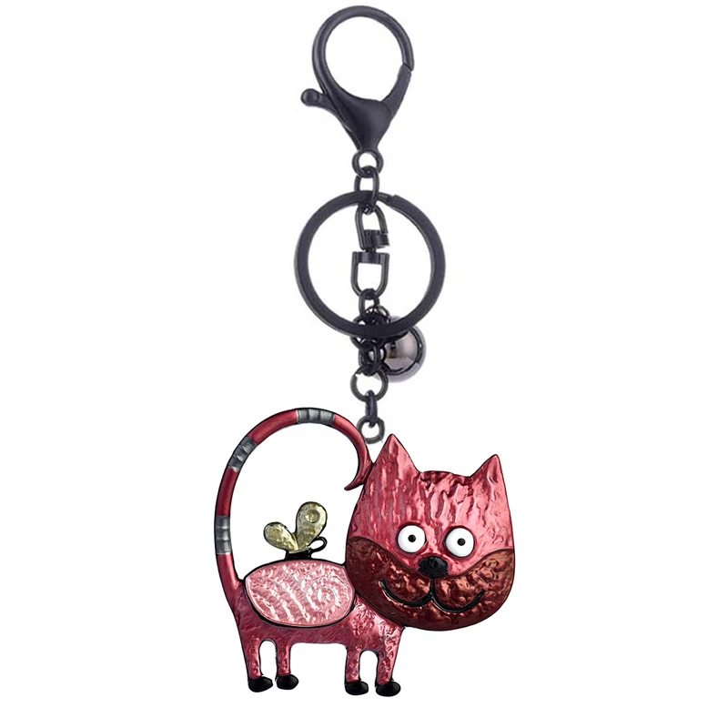 

2019 New Arrival Creative Cat Key Ring Trinket Women's Fashion Alloy Metal Keychains Rings Sweet Girls Party Jewelry Wedding