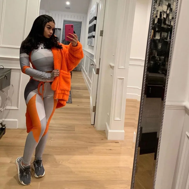 Fitshinling спортивный стиль повседневный костюм для женщин комплекты тренировок