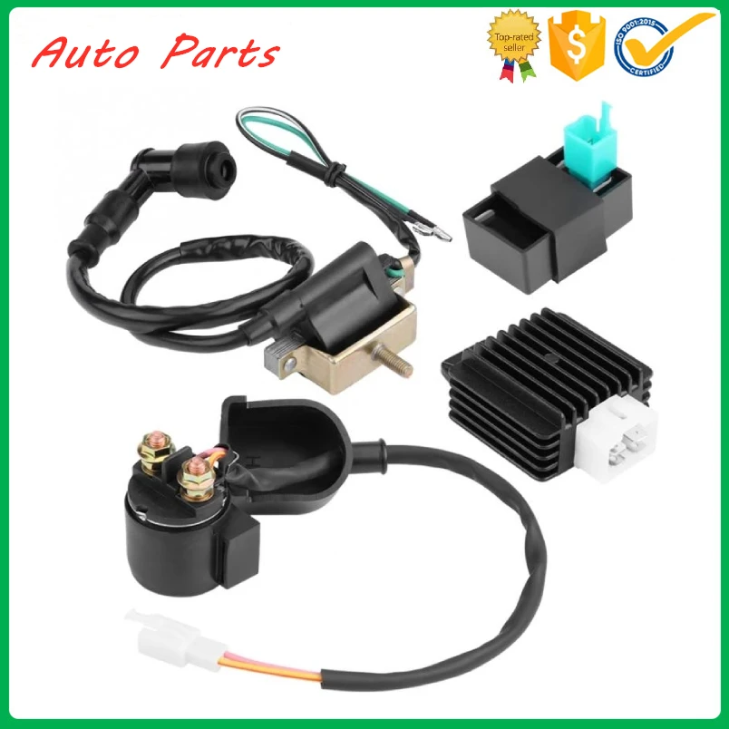 

4 pins plug Regulator Rectifier Starter Relay Ignition Coil CDI Box for 50cc 70cc 90 110cc ATV Quad