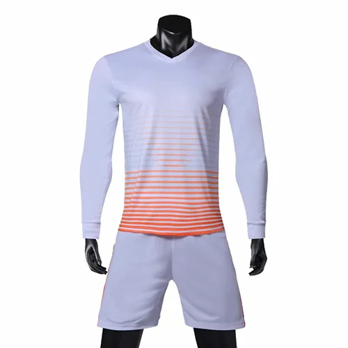 Soccer Jerseys Long Sleeve Men Custom Football Jerseys Soccer Uniforms Youth Adult Football Set Long Soccer Jersey - Color: White