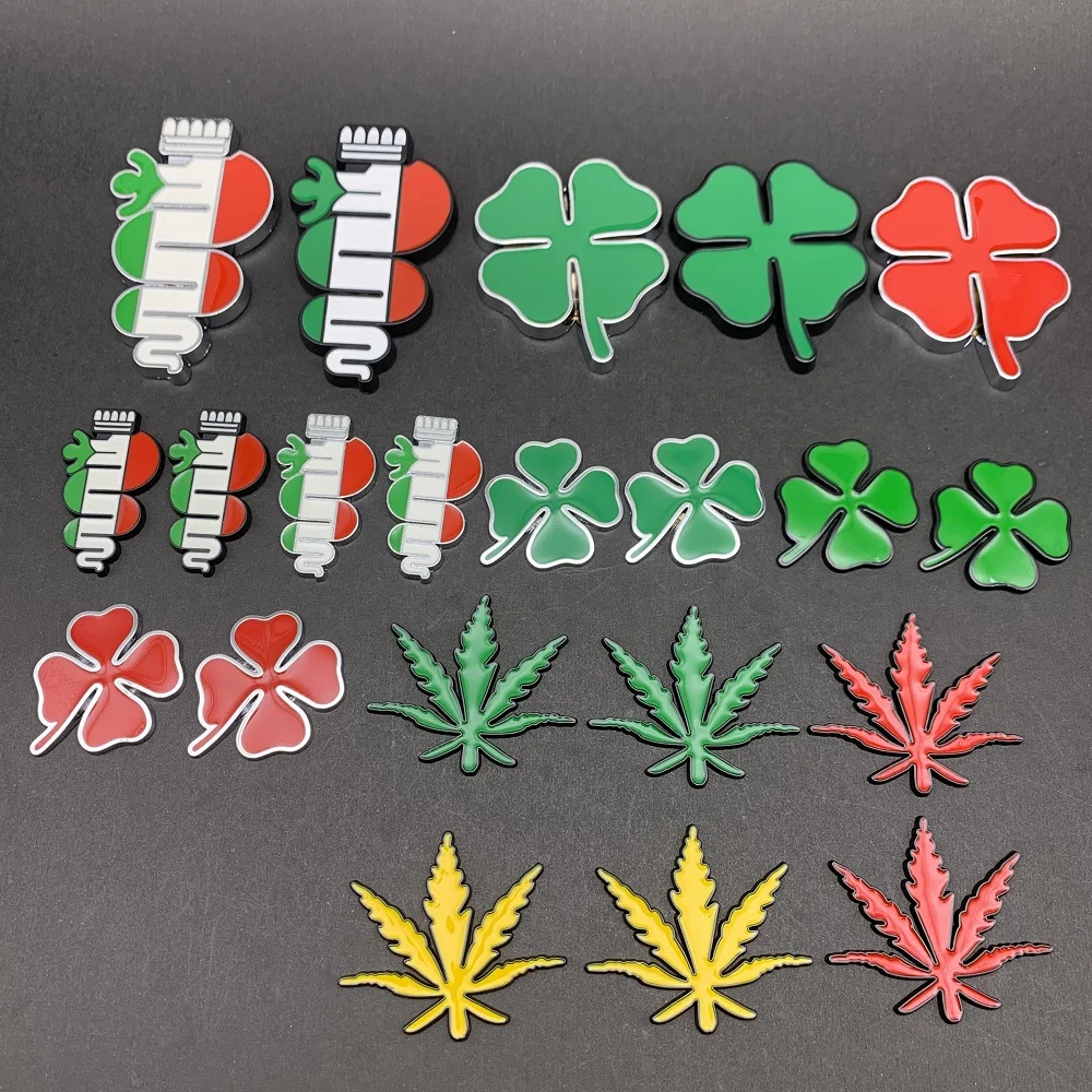 3D значок на день зеленого клевера для Alfa Romeo четырехлистный клевер хром