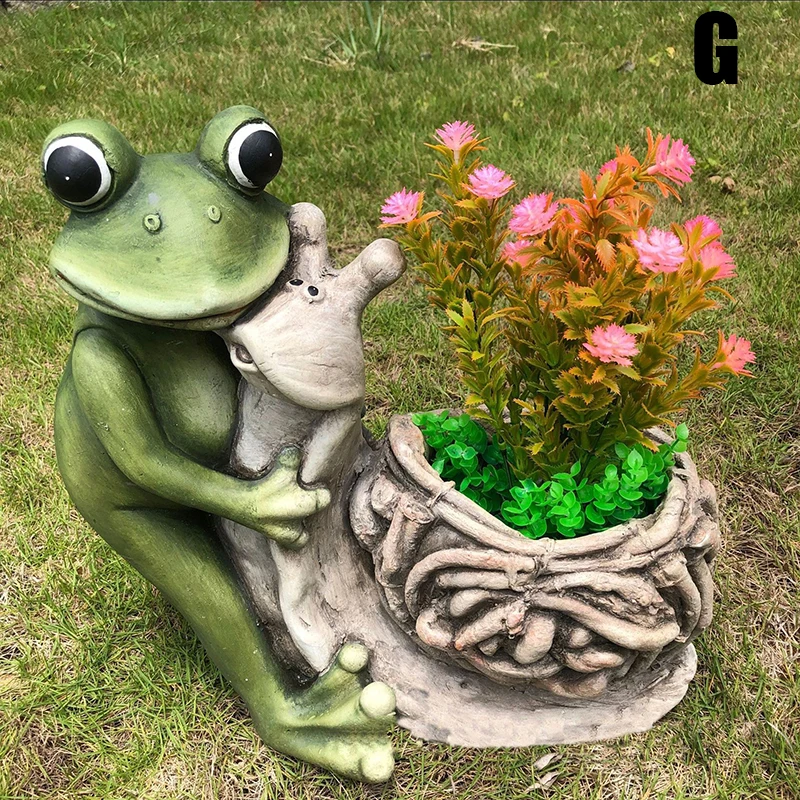 

Creative Cartoon Frog Statue Resin Crafts Flower Pot Ornaments Home Garden Decoration Outdoor L5